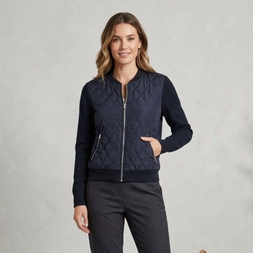 Industry | Quilted Mixed Media Bomber Jacket Streewear Clean Girl Gorpcore S